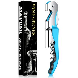 Allpeak Tire Bouchon Decapsuleur Ouvre Bouteille - 1PC Multifonction Limonadier Professionnel Tire Bouchon Sommelier Décapsuleur, 3 en 1 Limonadier Tire-Bouchons Wine Opener - Bleu (Asinta-IT, neuf)