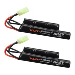 MXJFYY Lot de 2 Batteries Rechargeables Airsoft 8,4 V 1 600 mAh, NiMH Nunchuck compatibles avec Airsoft M4, G36, Pistolet Airsoft, Carabine &agrave; air comprim&eacute; ICS CA TM SRC JG G36 G (TRENTINO, neuf)