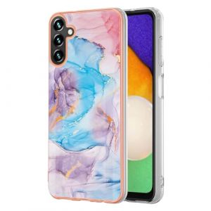 SEAHAI Coque pour Samsung Galaxy A35 5G, Ultra Mince Élégant en Silicone Souple Motifs Colorés Coque Brillante Antichoc, TPU Gel Etui Résistant - Bleu marbré (Liner-EU, neuf)