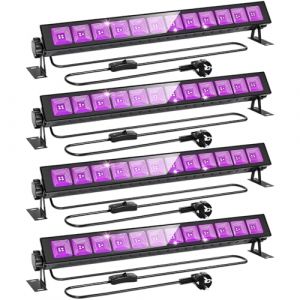 CREATESTAR 45W LED Lumiere Noire, Barres de Lumière Noire 385-400nm, Lampe UV Lumière Noire avec Prise, Projecteur UV Étanche IP66 pour fêtes, Effets Fluorescents, Décorations d'Halloween et Scène (CREATESTAR-EU, neuf)