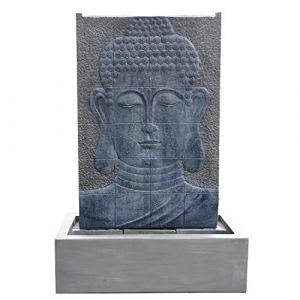 K&Ouml;HKO&reg; Jeu d'eau Bouddha Hauteur env. 102 cm avec &eacute;clairage LED Mur d'eau pour jardin, terrasse et salon (K&ouml;hko-Shop, neuf)