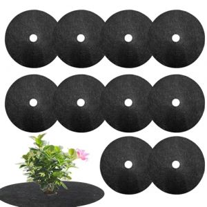 G&eacute;n&eacute;rique 10 Pieces Anneaux De Paillage | Tapis De Protection Contre Les Mauvaises Herbes | Anneau De Paillage Rond | Disque De Paillages De Protection pour Pot, Arbres, Fleurs (honyea, neuf)