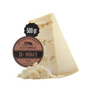 GUSTOEMILIA Montagne Parmigiano Reggiano Fromage 36 Mois Affiné - Idéal pour les Pâtes, le Pain, les Salades, les Collations et les Fruits - Fromage Parmesan Affiné Italien 1,1 lb (500g) (GustoEmilia, neuf)