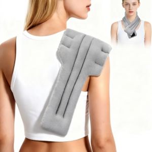 Fentar Coussin chauffant pour micro-ondes, 100 % graines de lin pur, coussin chauffant au micro-ondes, tour de cou extensible de 83 cm, enveloppement chauffant doux pour le cou, coussinets chauffants (FtrsTrade, neuf)