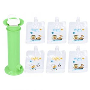 Remplisseur de Pur&eacute;e de Fruits, Remplisseur de Pur&eacute;e pour Enfants, Presse-agrumes pour B&eacute;b&eacute;, Sac de Rangement R&eacute;utilisable pour Aliments pour B&eacute;b&eacute;, Ensemble de 7 Pi&egrave;ces(Vert) (Yisteel-EU, neuf)