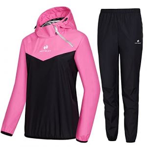 HOTSUIT Costume Sauna Femmes Pantalon Veste Amincissant Pull de Sudation et Pantalon pour Sports Séance de Gym Sweat Suits Vêtements de Sudation Survêtement Sauna Rosé M (HOTSUIT, neuf)