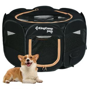 KingCamp Enclos Pliable pour Chien Chat Lapins Chaton Parc Chien Enclos Parc Chiot Respirant en Oxford Résistant à l'eau Niche Cage Portable Animaux pour Interieur Extérieur avec Sac de Transport (KingCamp EU, neuf)