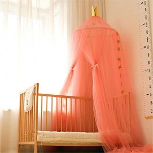 Surwin Ciel de Lit pour B&eacute;b&eacute; Enfants, Princesse Moustiquaire Rideau Baldaquin D&ocirc;me Princesse Tente de Lit, Princesse D&eacute;coration Chambre &agrave; Coucher Dressing Lecture Maison de Jeux (Rouge) (Yiwin, neuf)