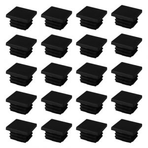 20 PCS Bouchons de Tubes 30x30 mm, Bouchon Plastique Noir &agrave; Lamelles pour Tube Carr&eacute; M&eacute;tallique ou Tube Plastique, Bouchon de Tube PVC 30 pour Meubles, Chaises, &Eacute;tag&egrave;res, Protection Sol (WanLinTan, neuf)