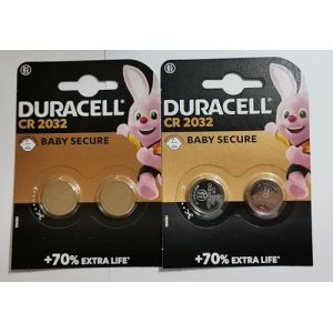 Lot DE 4 Piles DURACELL CR2032-2 Blister A 2 Piles - Lithium 3V (Allerdin, neuf)