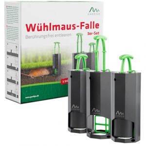 GARDIGO® Piège à Campagnols – Lot de 3 | Piège Réutilisable et Efficace | Anti Campagnols et Mulots | Protection Pelouse, Potager, Jardin | Facile à Utiliser, Durable (tevigo gmbh, neuf)