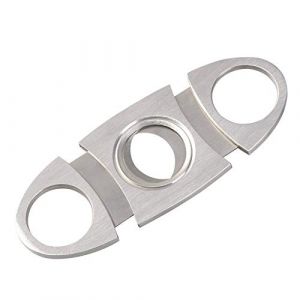 Vicloon Coupe Cigare, Coupe-cigare Classique en Acier Inox, Coupe-cigares Double Lame Outils à Cigares, Ciseaux Coupe Cigare Cigarette de Poche Double Guillotine (1pcs argent) (Vicloon®-FR, neuf)