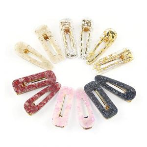 Lot de 12 pinces &agrave; cheveux en ac&eacute;tate de marbre pour femme, pinces &agrave; cheveux en r&eacute;sine de crocodile, &eacute;pingles &agrave; cheveux g&eacute;om&eacute;triques en acrylique pour frange, accessoires de cheveux (C#) (baitianminggewg, neuf)