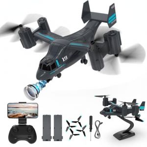 Hélicoptère Radiocommandé avec Caméra,Hélicoptère Osprey,Drone avec caméra,Mode de Vol à Voile,Photographie Aérienne à Double Caméra,Décollage/Atterrissage en Un Clic,Deux batteries (YF2019, neuf)