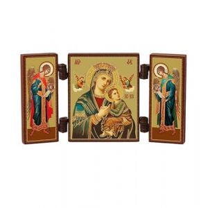 NKlaus - Mère du Perpétuel Secours - icône chrétienne Triptyque - Strastnaja Vsepomogajushhaja - Voyage autel Bois 36172 (magic-shop24, neuf)