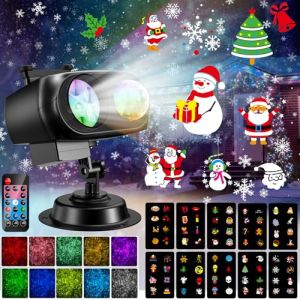 YAZEKY Projecteur de Noel Exterieur, 8 Motifs 10 Diapositives Projecteur LED Noël Extérieur et 10 Couleurs Océan Lampe de Projection Noel Exterieurr Intérieur Télécommande pour Décoration Noël, Fête (KONERNO, neuf)