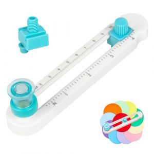 Coupe Papier Perforatrice Angle Arrondi,Coupe Angle Arrondi Papier Rotatif à 360° Pour Couper des Papiers Ronds d'un Diamètre de 2 à 20 CM, Comprend 1 Coupe Anneau et 1 Lame de Rechange (duozeamz, neuf)