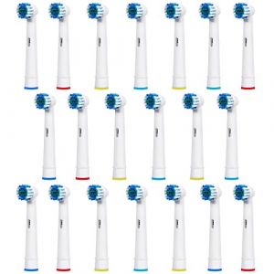 im77r 20 recharges Brosse électrique pour Compatible avec Oral-B/Vitaly Precision Clean, White Clean, Sensitive Clean, Professional Care, modèle eb-17a / SB-17A (5kits x 4pcs) (CASE AND GLASS, neuf)