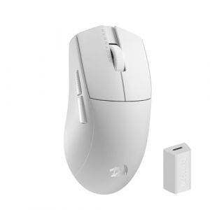 Redragon M916S Souris de jeu 3 modes, 49 Go ultra légère 26 K DPI avec prise en main ergonomique naturelle, boutons programmables complets, logiciel prend en charge les claviers et DPI, blanc (Radioddity France, neuf)