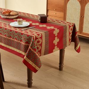 WAITER TREE Nappe Rectangulaire Nappe en Lin Imprim&eacute; N&oelig;ud Celtique Nappe Imperm&eacute;able et Infroissable Lavable Nappe D&eacute;corative F&ecirc;te de la Saint Patrick F&ecirc;tes de No&euml;l F&ecirc;tes Rouge 145 &times; 300 cm (Waiter Tree Storefront, neuf)