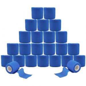 ANAMPION Bandage Autoadh&eacute;sif, 5cm x 4.5m Bande Cohesive pour Les Humains Et Les Animaux, Bande Strapping Adh&eacute;sif pour Gonflement Des Chevilles, Sports, Animaux (Bleu, 24 Rouleaux) (ANAMPION-EU, neuf)