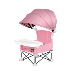 Chaise haute de voyage pour bébé, chaise de camping pour bébé avec auvent de plateau, siège rehausseur de voyage pliable pour bébé, chaise de salle à manger, chaise d'alimentation portable avec (Givbeaut, neuf)