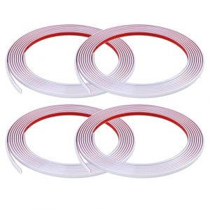Zayejod 5Mx4 Rouleaux Moulure Décorative Autoadhésive Bord de Papier Peint Carrelage Miroir Mur Plafond Armoire Baguette de Finition PVC Bandes de Calfeutrage Bande Décoration Murale,8mm Blanc (ZYDZ-eu, neuf)