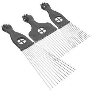Cabilock Peigne &agrave; Cheveux en M&eacute;tal Inoxydable Picots 3 Pi&egrave;ces Taille Moyenne pour Hommes Coiffure Afro Tresses et D&eacute;frisage Outil Professionnel de Coiffure (Thomas Zack Yang, neuf)