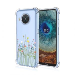 BORYA Transparent Coque pour Nokia X20/Nokia X10, Tr&egrave;s Mince Antichoc Premium Silicone TPU Housse, Souple Soyeux &Eacute;tui avec &Eacute;l&eacute;gant Simple Motif, Fleurs Color&eacute;es (Boerya, neuf)