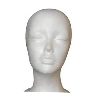 Uayasily Tête De Femme Modèle Féminin Mousse De Polystyrène Mousse 3D Tête Perruque De Manikin Mannequin Srand D'affichage (Tuchegs, neuf)