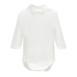 Ellepi Body &agrave; col roul&eacute; &agrave; manches longues en coton chaud nouveau-n&eacute; fille b&eacute;b&eacute; mois blanc cr&egrave;me rouge bleu gris noir bleu clair, blanc, 6 mois (Bo.MA., neuf)