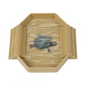 Bassin À Eau pour Tortue - Bol Anti-Dérapant pour Reptiles - Baignoire Décorative avec Rampe pour Tortues, Lézards, Accessoire pour Terrarium (jianwwk, neuf)