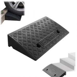 en Caoutchouc De Trottoir, Rampe De Seuil pour Marche Hauteur 5-11 Cm, Rampe De Bordure pour Trottoirs, Voitures, Camions, Accès, Vélos, Motos, Chiens, Fauteuils Roulants (Noir, 50CM*27CM*7CM) (xinmiaoshangdian, neuf)