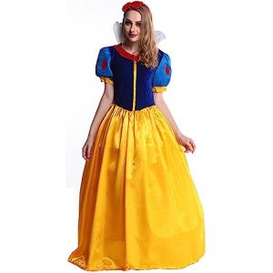 TRACYCY Déguisement Blanche Neige Femme avec Rouge Cape Halloween Snow White Robe de Princesse et Coiffes Set Adulte Fancy Dress Noël Carnaval Anniversaire Fête Cosplay Costume (TRACYCY, neuf)