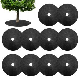 G&eacute;n&eacute;rique 10 Pieces Anneaux De Paillage | Tapis De Protection Contre Les Mauvaises Herbes | Anneau De Paillage Rond | Disque De Paillages De Protection pour Pot, Arbres, Fleurs (honyea, neuf)