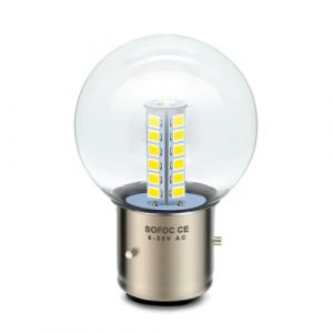 SOFOC - Ampoule Phare Moto LED BA21D G40 6V 12V 24V AC6-30V 2W 500LM 25LEDs 2835SMD Double Faisceau (code/route) Jaune 1 pièce (Sofoc-EU, neuf)