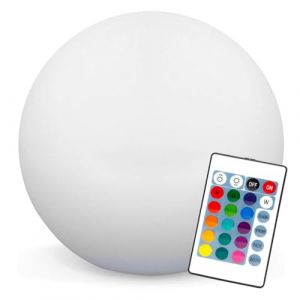 Europalamp Boule décorative LED multicolore - Sans Fil - Design Élégant - Charge solaire - Zone chillout, terrasse, jardin, piscine, ambiance - 16 couleurs dimmables (30cm solaire, Boule) (Europalamp, neuf)