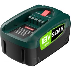 Batterie de rechange haute capacit&eacute; 5000 mAh 18 V pour Bosch PBA PSB PSR Batterie pour outils verts 18 V Maison et Gardena 18 V Batterie Gardena 18 V (non compatible avec l'aspirateur Bosch s&eacute;rie (Junwood-us, neuf)