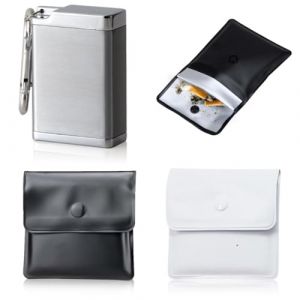 3 Pièces Cendrier de Poche Anti Odeur, Portable Mini Cendriers de Voyage, Cendrier Anti Odeur, Ignifuge Cendriers de Poche, Cendrier porte-mégots de poche lavable doux (Noir, blanc et argent) (ROBFLOR MARKET CARS, neuf)