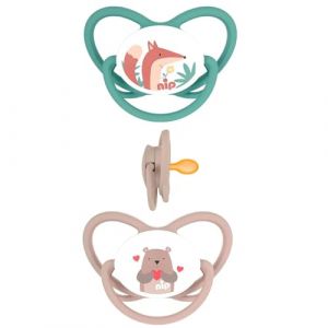 nip LATEX Butterfly Lot de 2 t&eacute;tines plates, avec anneau, en caoutchouc naturel, adapt&eacute;es &agrave; l'allaitement, sym&eacute;triques, adapt&eacute;es aux dents, sans BPA, durables, 0 &agrave; 6 mois. d&egrave;s la naissance, 100 (babywaren24, neuf)