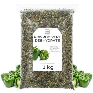 Piment Vert Troceado 1 Kg - Piment Vert D&eacute;shydrat&eacute; en Morceaux - L&eacute;gumes D&eacute;shydrat&eacute;s - Sans Sucre Ajout&eacute;, Sans Conservateurs, Sans Gluten (1 kg, Poivrons Verts en Morceaux) (EPEL, neuf)