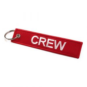 aviamart &Eacute;tiquette de bagage Crew | Porte-cl&eacute;s | Multicolore, rouge/blanc, Taille unique, &Eacute;tiquette de bagage (Aviamart, neuf)