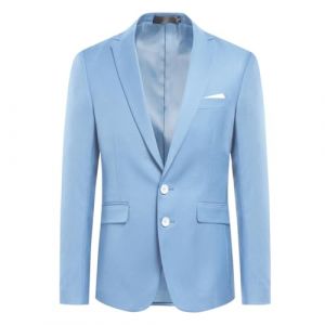 Allthemen Blazer &agrave; Deux Boutons Fendu &agrave; l'arri&egrave;re Vouleur Unie pour Hommes Veste de Costume d'affaires Homme Bleu Ciel XL (Allthemen, neuf)