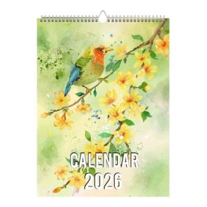 Calendrier Mural 2026 Oiseaux et Fleurs, Calendrier Mural 12 Mois 2026, Organisateur Familial Planificateur Annuel pour la Maison, &eacute;cole, Famille, Vacances, Travail et Gestion du Temps (Ronchua, neuf)