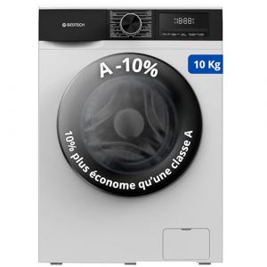Lave-linge frontal GEDTECH GLL101400WH - 10 Kgs - 1400 tr/mn - 16 programmes - Eco - Intensif - Rapide &ndash; Tr&egrave;s Faible conso - Classe A-10% (Blanc, 10 Kg) (THE BEST PRICE, neuf)