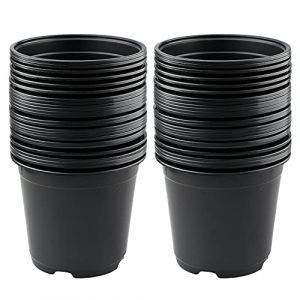 KINGLAKE 50Pièces 15CM Pot pour Semis,Pot de Fleurs Plastique Plante Exterieur,Pot Rempotage,Godets pour Semis Tomates,Noir (JH Gardening, neuf)