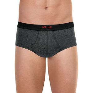 Eminence - Slip Taille Haute Ouvert Pur Coton Premium - Taille : 5 - Couleur : Anthracite chiné (EMINENCE ATHENA, neuf)