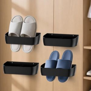Aevorant Supports &agrave; Chaussures Muraux, Rangement Chaussures Suspendu, 4pcs Porte Chaussures Mural, Support Chaussures pour Camping-Car, Salle de Bain, Salon - Autocollant ou &agrave; Visser (KRISSY WORLD Kft, neuf)