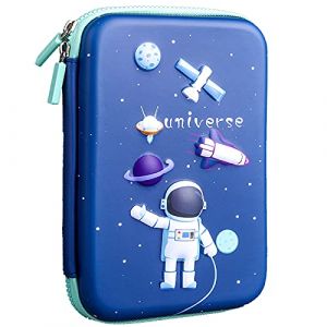 Trousse à Crayons Trousse Kawaii Grande Capacité Sac à Stylos Crayon con 3 Compartiments Pratique Trousse Scolaire pour Garçon fille Etudiants Scolaire Trousse à Crayons Organiseur,Licorne (Bleu) (LIMEOW, neuf)