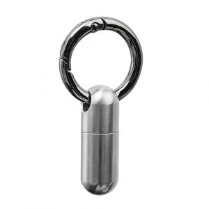 OIIBWQ Pilulier En Titane, Petit Pilulier, et Léger, Organiseur de, Porte-clés, Flacon pour Sac à Main, Randonnée, Argent (Weave Realm, neuf)